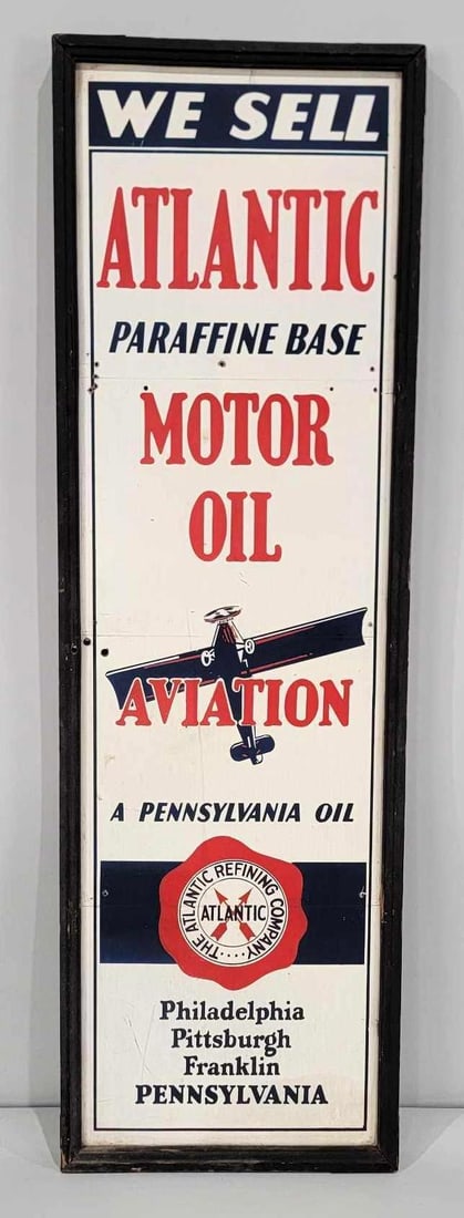 We Sell Atlantic Aviation Motor Oil w/Plane Logo Metal Sign (TAC) (1 of 5)