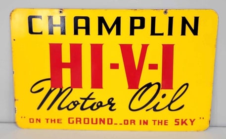 Champlin Hi-V-I Motor Oil Porcelain Sign (TAC)