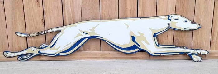 Rare Greyhound Bus Porcelain Sign (TAC)