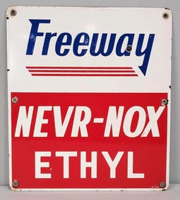 Freeway Nevr-Nox Ethyl Porcelain Pump Sign (TAC)