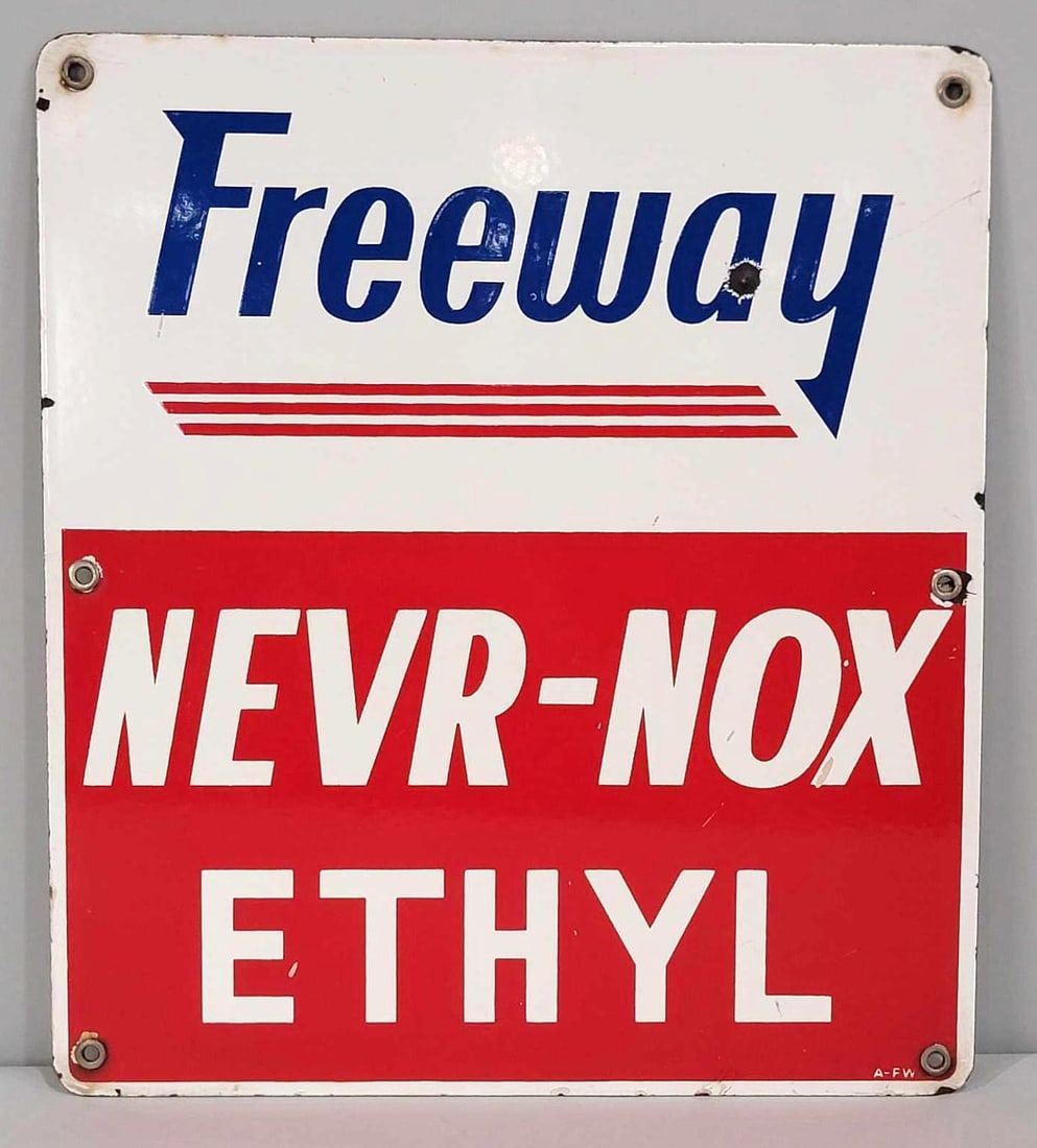 Freeway Nevr-Nox Ethyl Porcelain Pump Sign (TAC) (1 of 5)