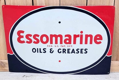 Essomarine Oils & Greases Porcelain Sign (Restored)