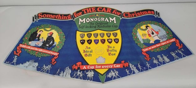 NIB Monogram "The Original Self-Locking Radiator Cap" Christmas Display (TAC)