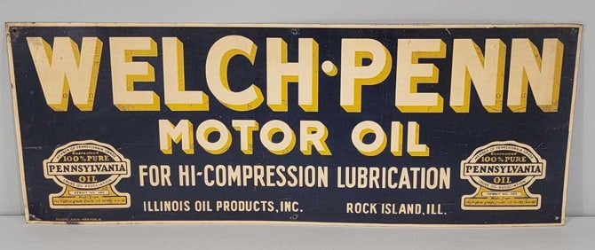 Welch-Penn Motor Oil Metal Sign (TAC)