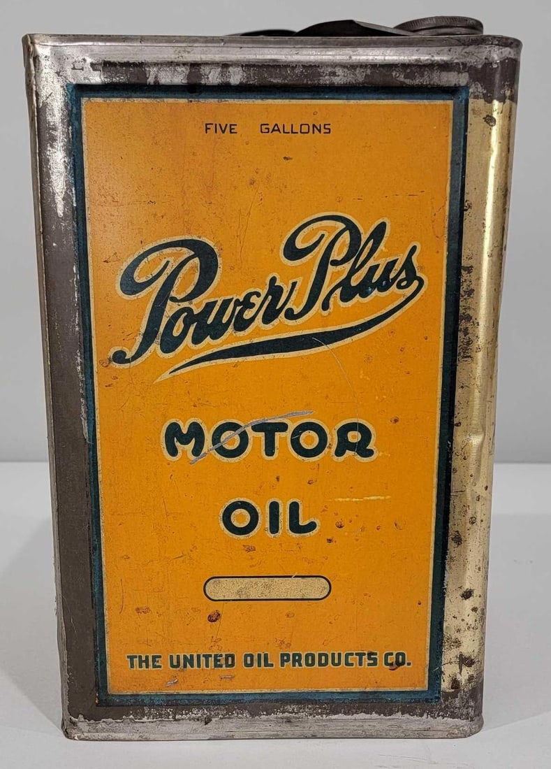 Power Plus Motor Oil Five-Gallon Square Metal Can (1 of 5)