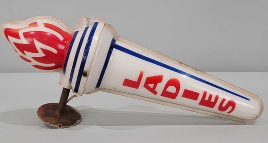 (Standard) Ladies Plastic Lighted Touch Rest Room Sign