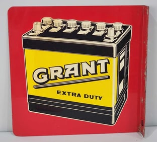 Grant Extra Duty w/12v Battery Image Metal Flange Sign (TAC)
