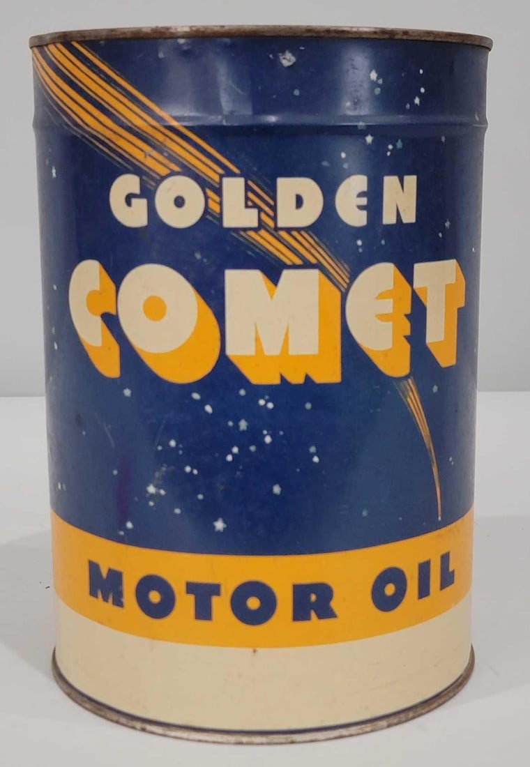 Golden Comet Motor Oil Five-Quart Round Metal Can (TAC) (1 of 5)