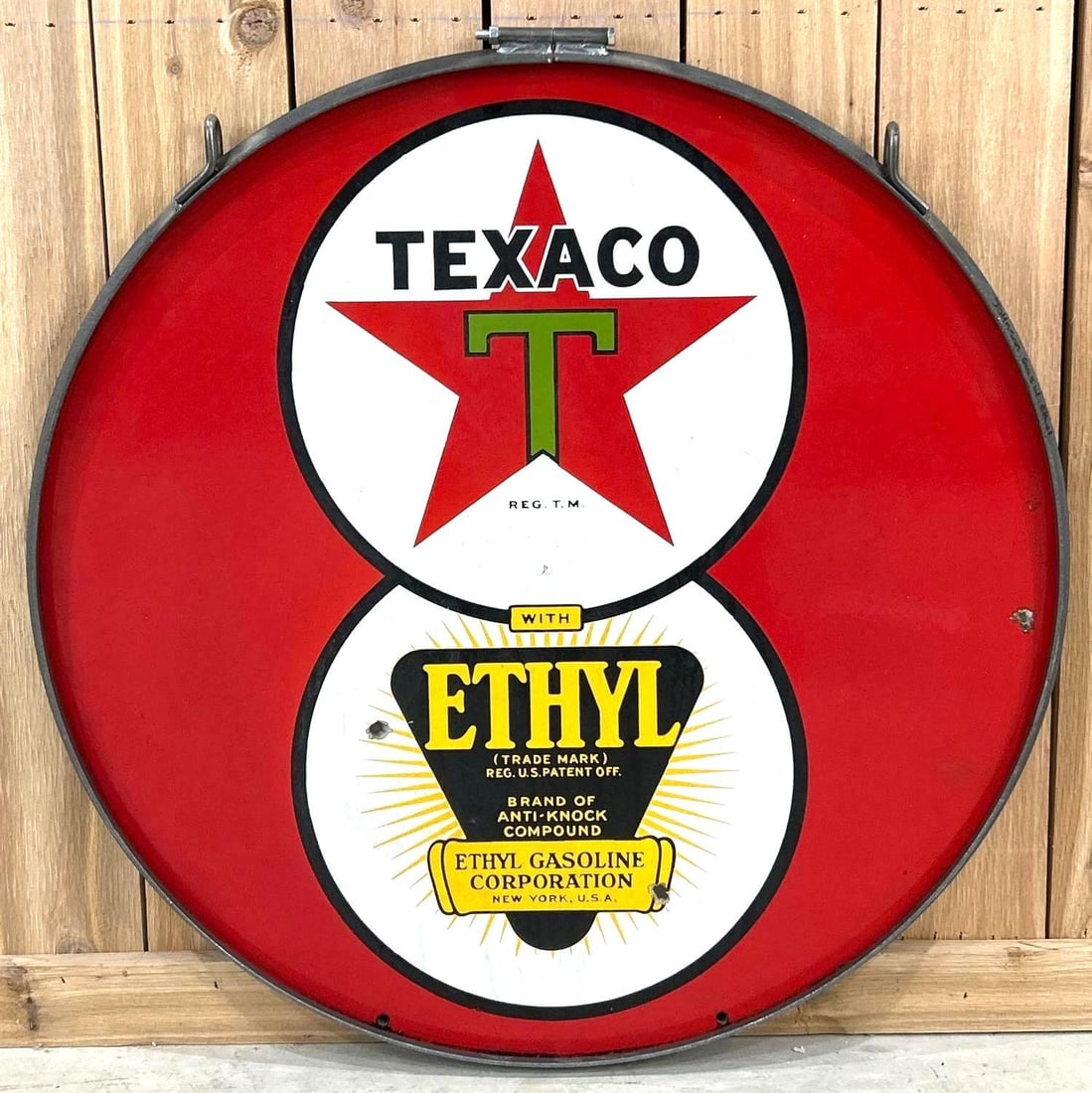 Texaco Ethyl w/Eight-Ball Logo Porcelain Sign (TAC) (1 of 6)