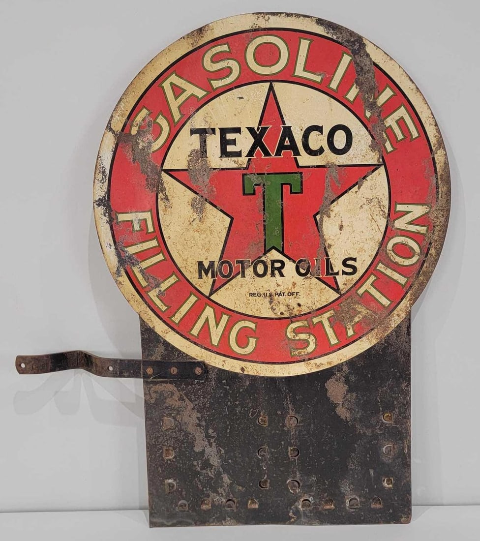 Rare Texaco (black-T) Gasoline Filling Station Metal Pricer Sign (TAC) (1 of 7)