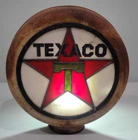 Texaco Star Logo Leaded Stain Glass Globe (TAC)