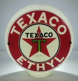 Texaco (black-T) Star Logo Ethyl 13.5" Single Lens Globe (TAC)