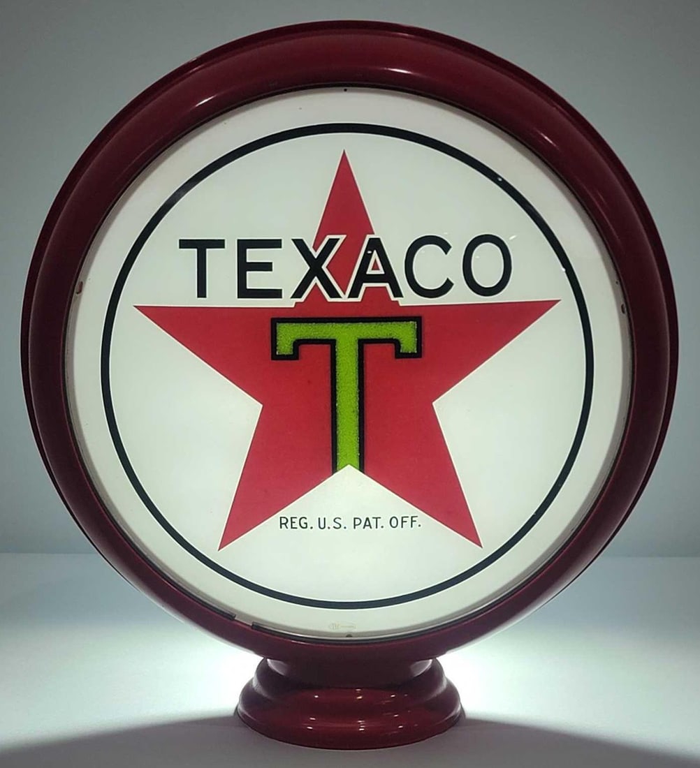 Texaco (black-T) Star Logo 15" Single Globe Lens (1 of 2)