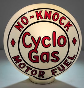 Cyclo Gas No-Knock Motor Fuel OPB Milk Glass Globe (restored)