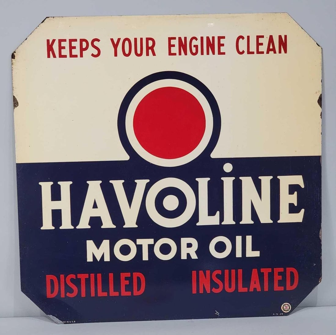 Havoline Motor Oil Distilled Insulated Metal Sign (TAC) (1 of 6)