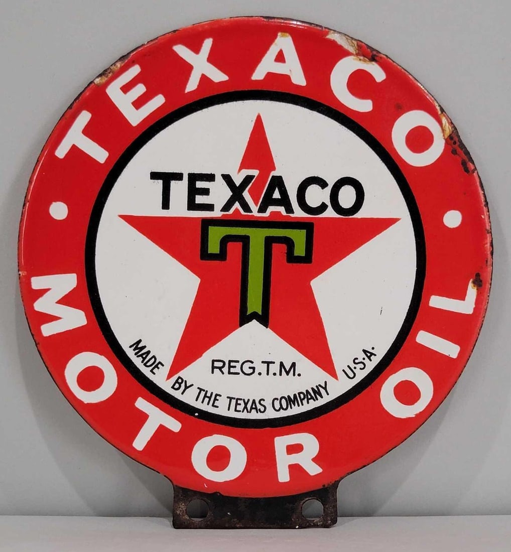Texaco (black-T) Star Logo Porcelain Lubster Sign (TAC) (1 of 3)