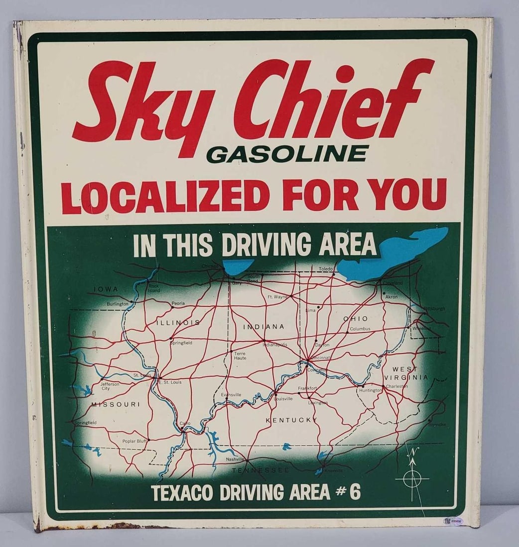 Texaco Driving Area #6 Sky Chief Gasoline Metal Sign (TAC) (1 of 4)