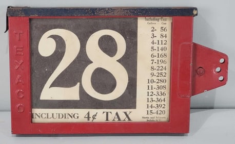 Embossed Texaco Metal Gas Pricer Box