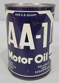 AAA-1 Motor Oil One-Quart Round Metal Can (TAC)
