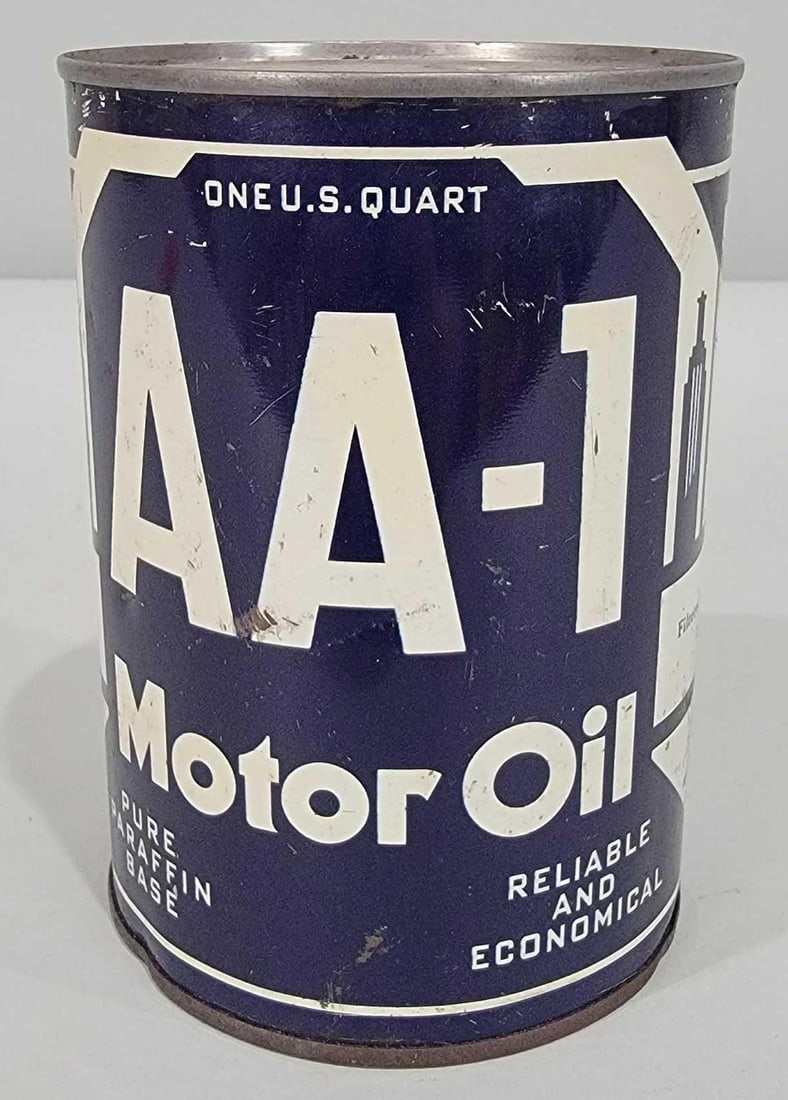 AAA-1 Motor Oil One-Quart Round Metal Can (TAC) (1 of 4)