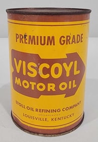 Viscoyl Motor Oil One-Quart Round Metal Can (TAC)