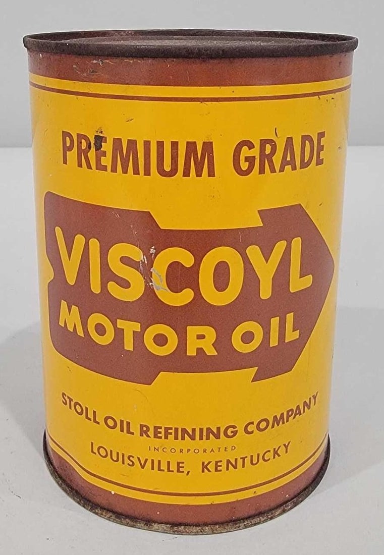 Viscoyl Motor Oil One-Quart Round Metal Can (TAC) (1 of 5)