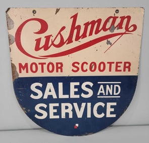 Cushman Motor Scooter Sales & Service Metal Sign