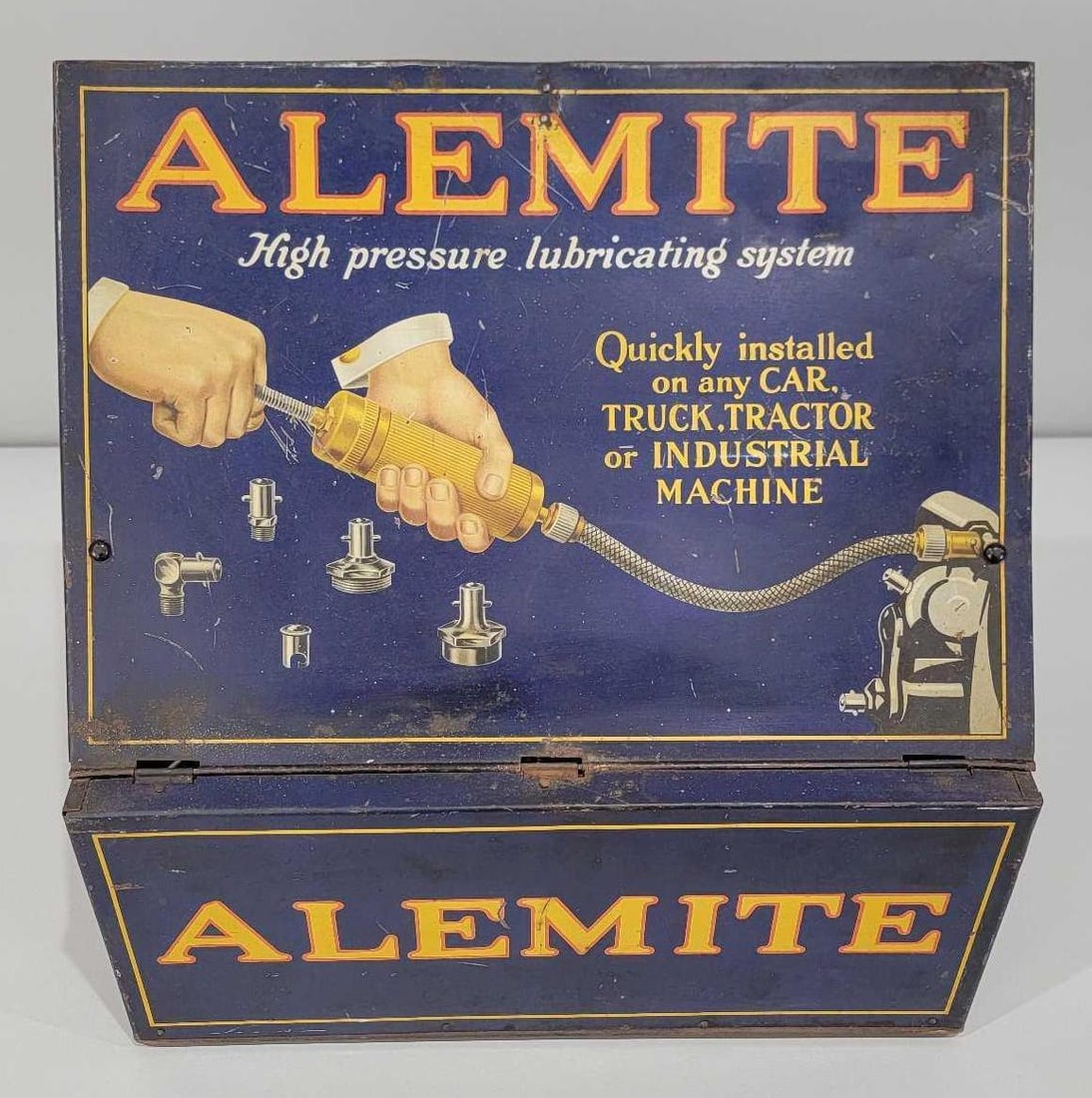 Alemite "High Pressure Lubricating System" Metal Display Cabinet (TAC) (1 of 5)