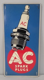 AC Spark Plug w/Image Metal Sign (TAC)