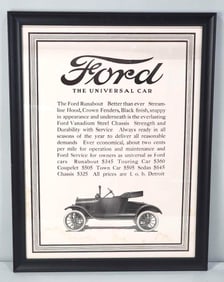 An Original Ford "The Universal Car" Paper Poster Framed