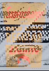 New Lion Regular w/Lion Standing on Rock Logo Metal Pump Sign (TAC)