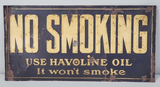 No Smoking "Use Havoline Oil It Won't Smoke" Metal Sign (TAC)