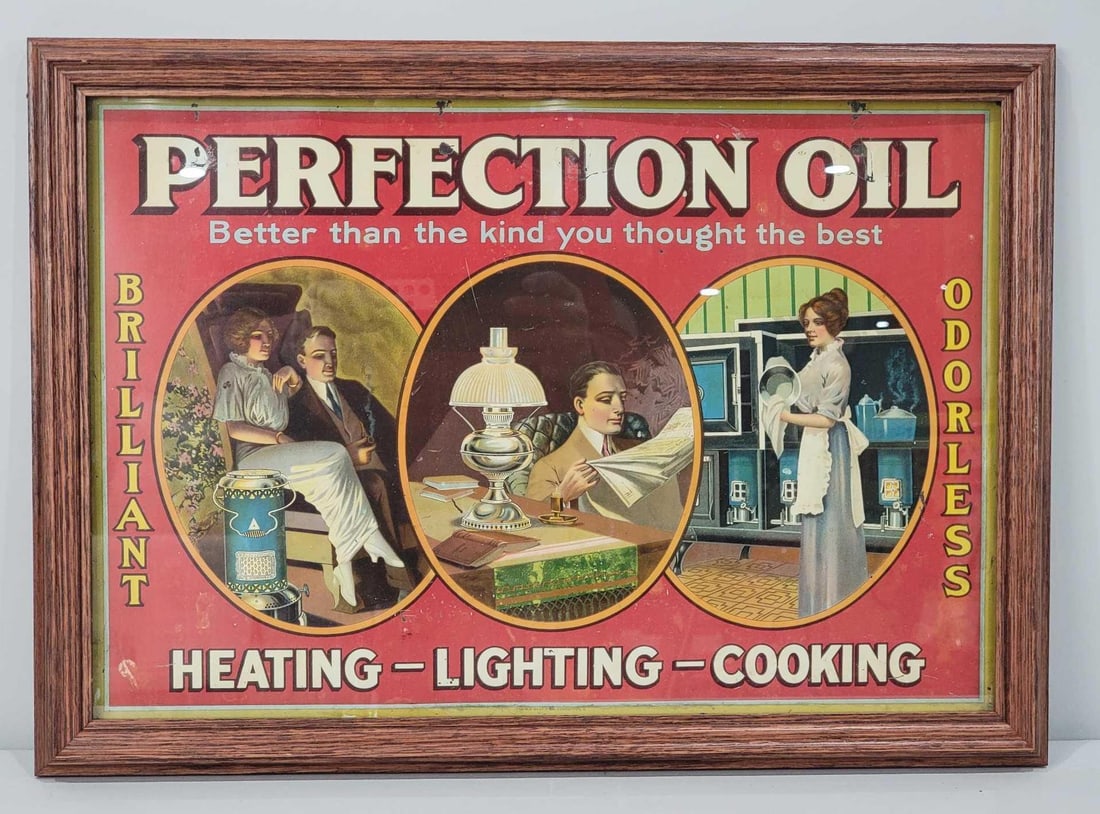 Perfection Oil Heating-Lighting-Cooking Metal Sign (1 of 2)