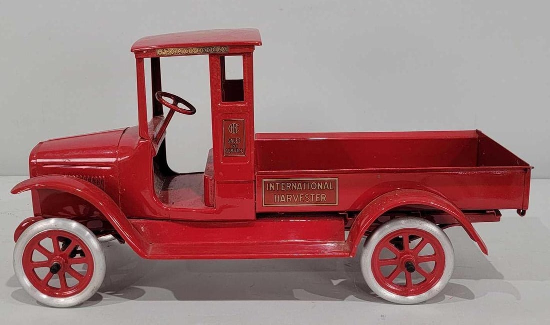 Buddy "L" International Harvestor "Little Red Truck" Press Steel (restored): 24"L., the press steel truck has been professionally restored.