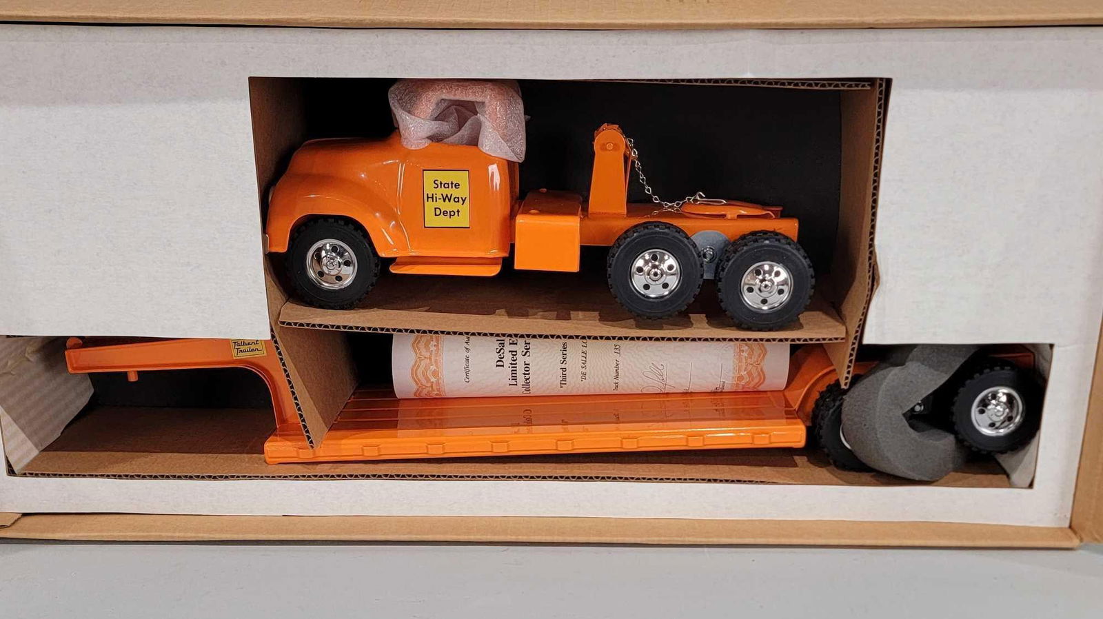 De Salle Tonka 1956 Style State Hi-Way Dept Truck & Talbert Trailer NIB (1 of 2)