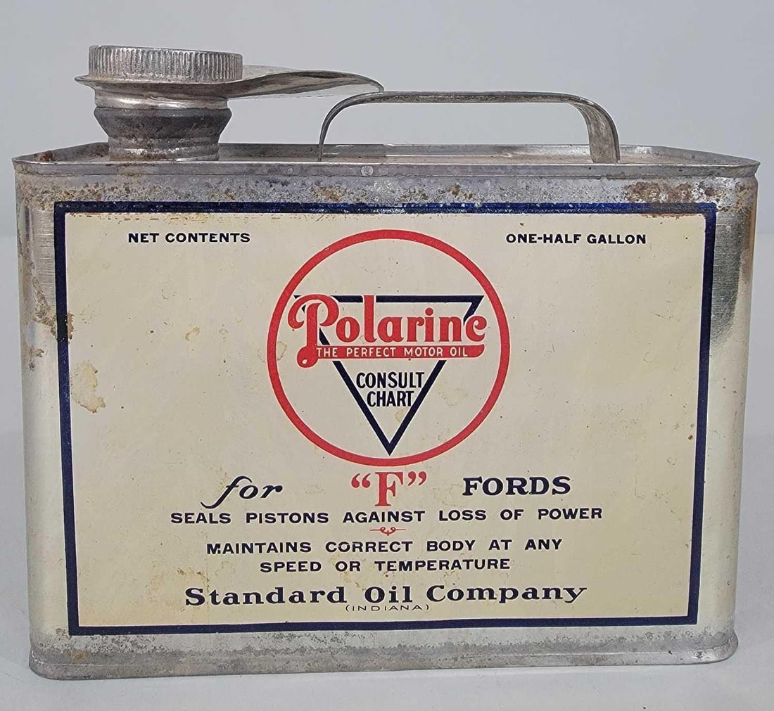 Standard Polarine for Fords Half-Gallon Flat Metal Can (1 of 4)