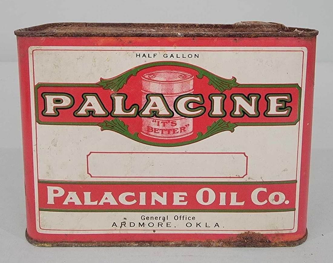 Palacine Motor Oil Half-Gallon Flat Metal Can (1 of 4)