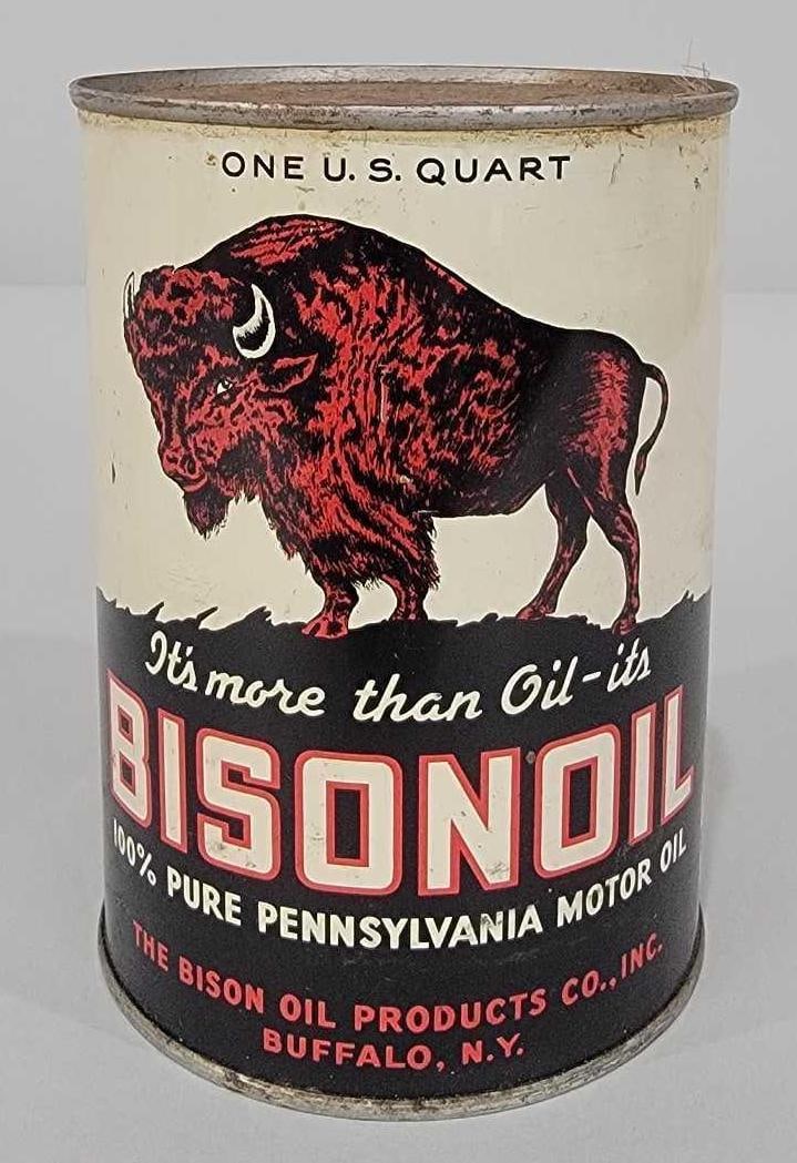 Bisonoil w/Buffalo Logo One-Quart Round Metal Can (TAC) (1 of 5)