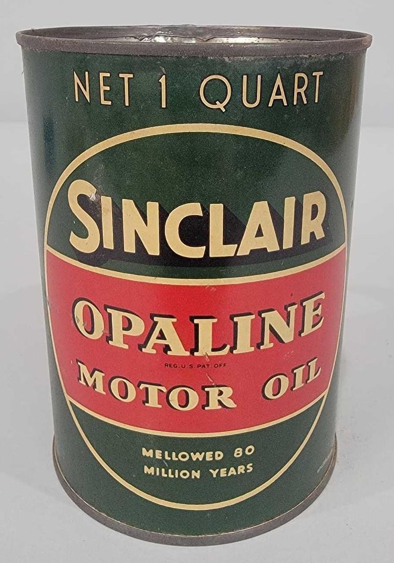 Sinclair Opaline Motor Oil One Quart Round Metal Can (TAC) (1 of 5)