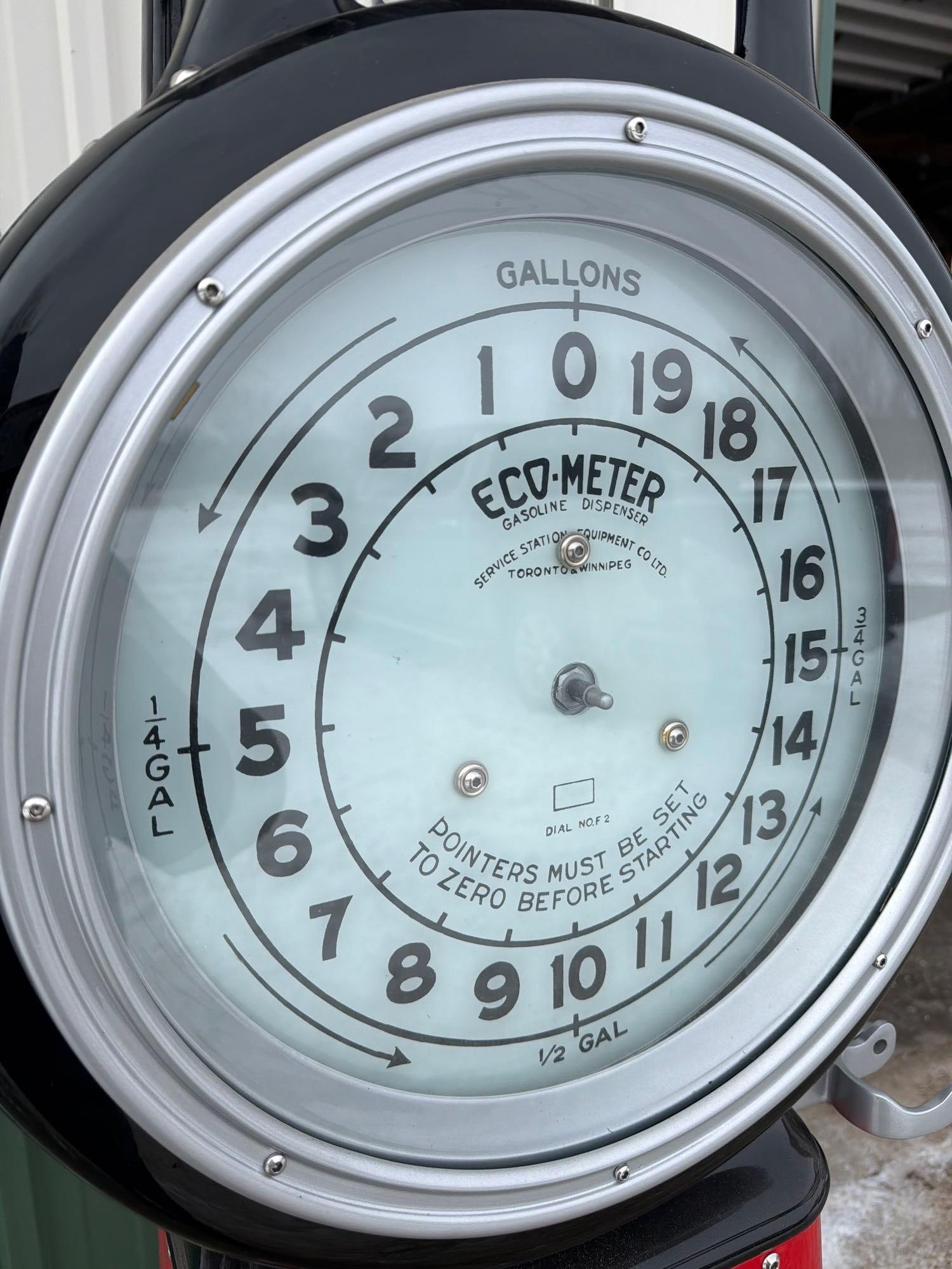 1930's Ecometer Clock Face Gas Pump (restored) - 10