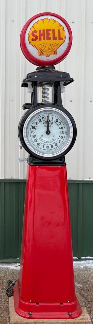 1930's Ecometer Clock Face Gas Pump (restored) (1 of 13)