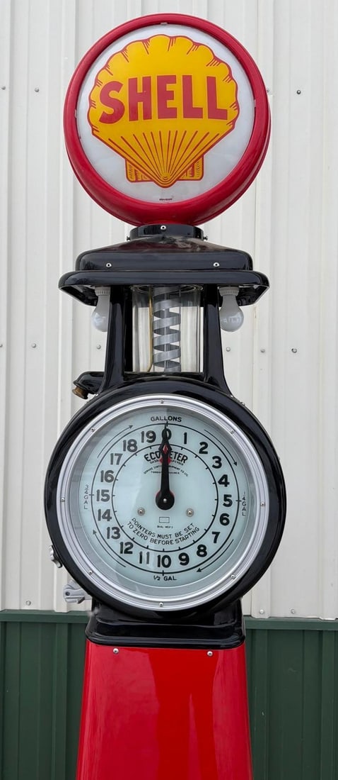 1930's Ecometer Clock Face Gas Pump (restored) - 2