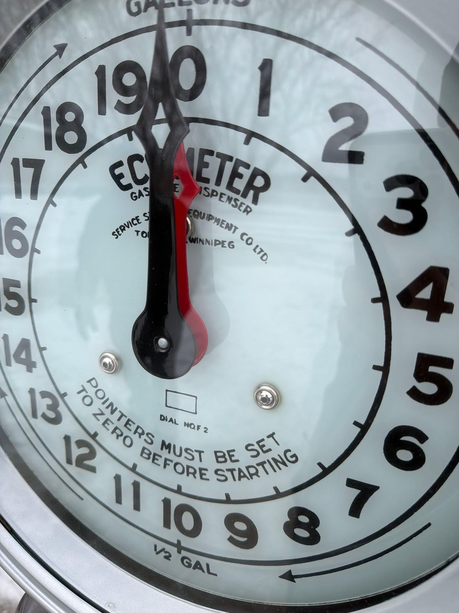 1930's Ecometer Clock Face Gas Pump (restored) - 5