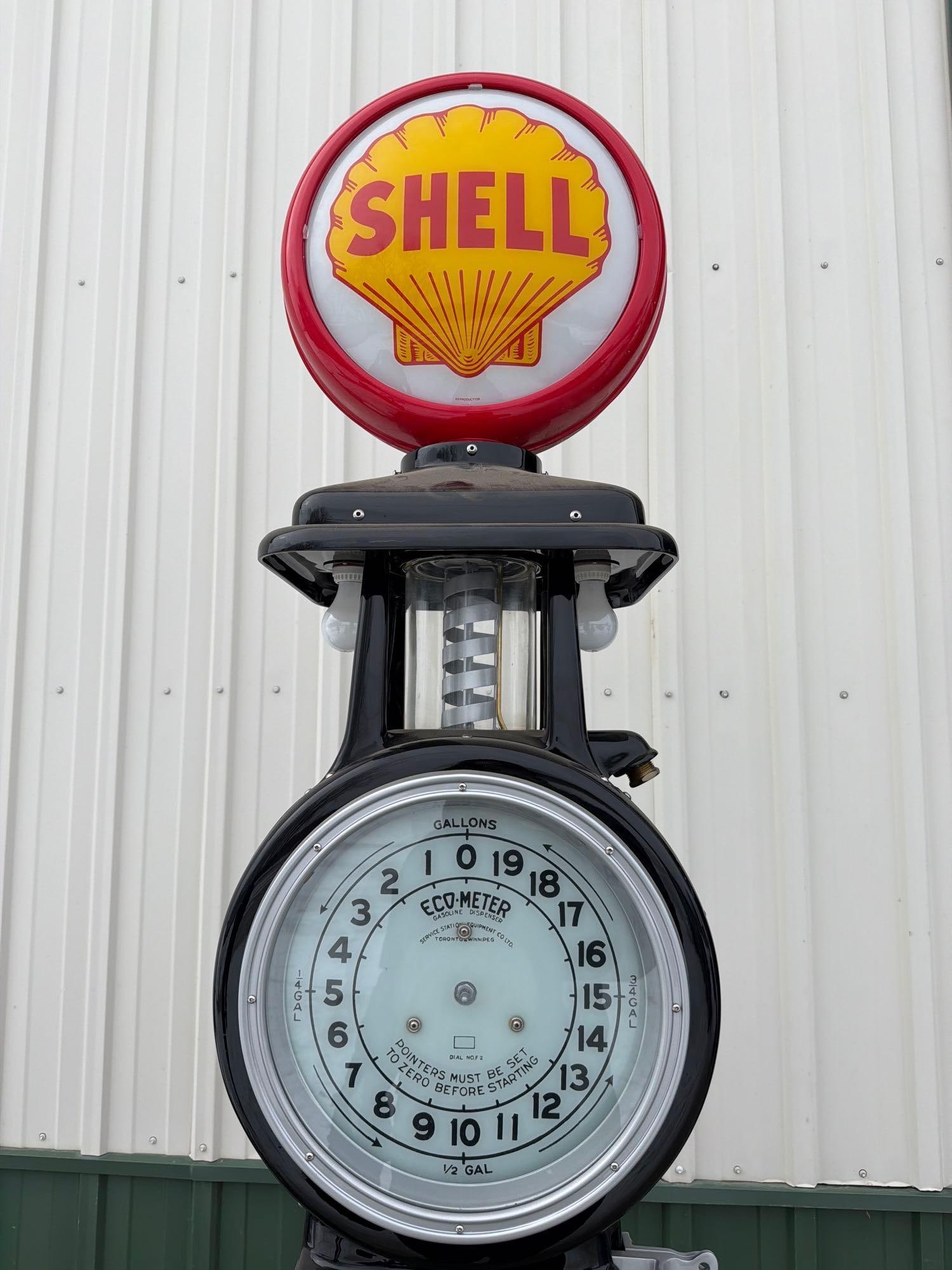 1930's Ecometer Clock Face Gas Pump (restored) - 9
