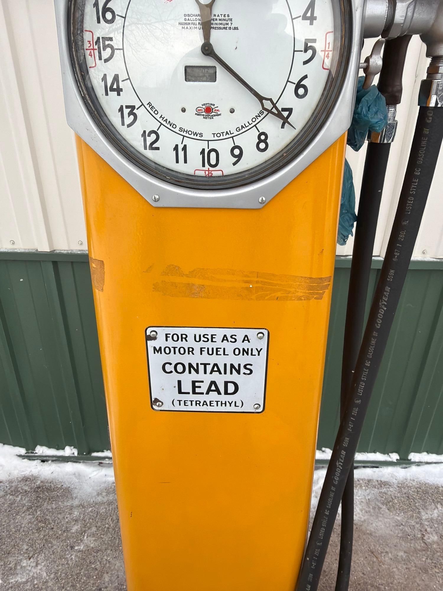 1932 Rush Model #M-2 Clock Face Gas Pump (restored) - 3
