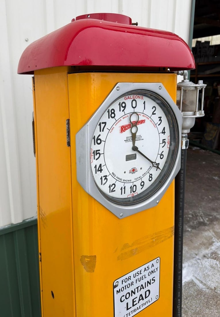 1932 Rush Model #M-2 Clock Face Gas Pump (restored) - 5