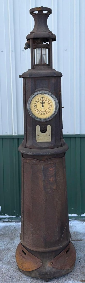 National Arcade Clock Face Gas Pump (1 of 7)