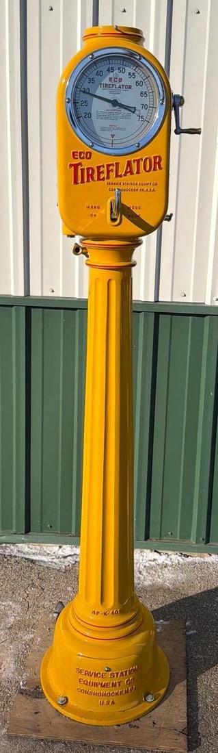 1931 Service Station Eq. ECO Model #46 Air Meter w/Globe Holder & Fluted Pedestal (1 of 10)