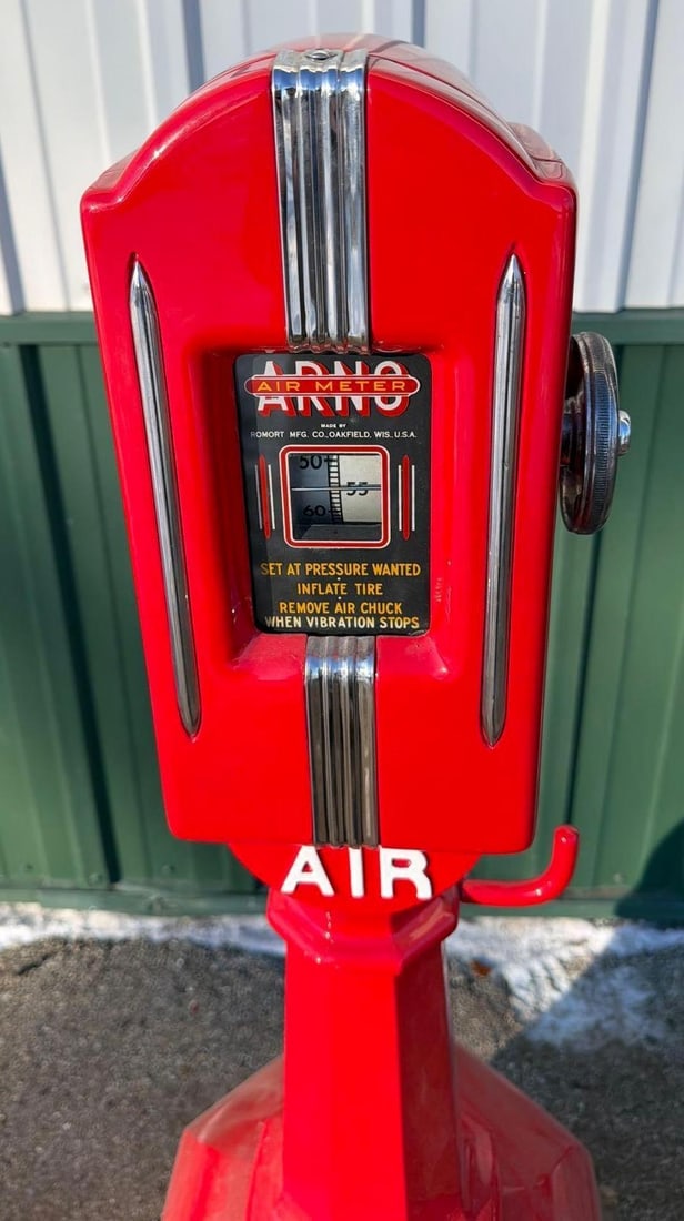 1941 Romort Arno Model #41 Air Meter w/Hose Reel Base - 3