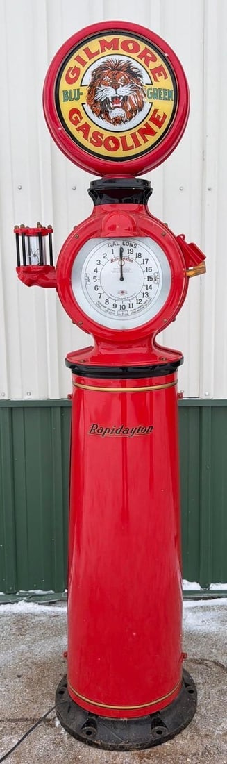 Extremely Rare 1926 Rapid Dayton Clock Face Gas Pump (1 of 11)